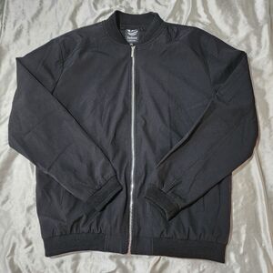 Men's Fashion Plus Size Black Long Sleeve Full Zip Lined Jacket